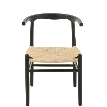 Sedia Toon Legno di faggio/Corda Nero J-Line