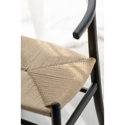 Sedia Toon Legno di faggio/Corda Nero J-Line
