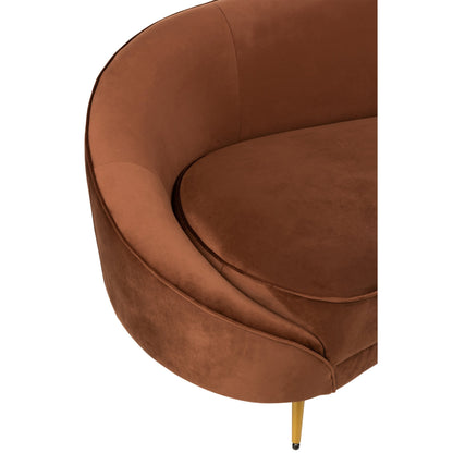 Divano in tessuto Elisabeth marrone 180 cm J-Line