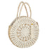 Strandtas Rond + Kwast Zeegras/Kant Nat/Wit - Tas - J-Line - livinglovely.nl