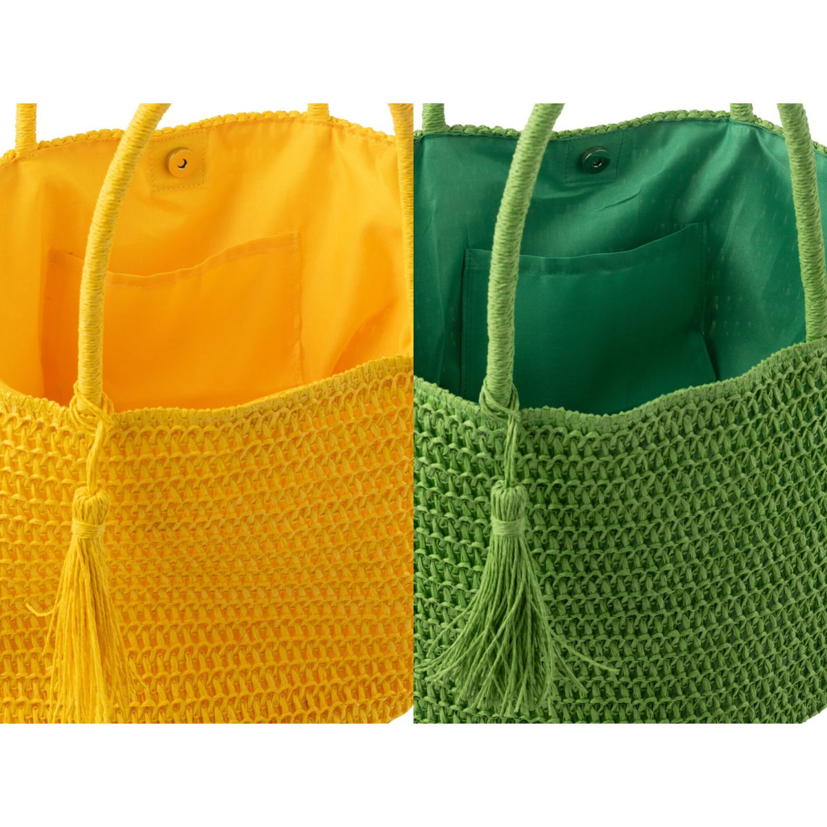 Borsa da spiaggia + Pochette Verde/Giallo Set di 2