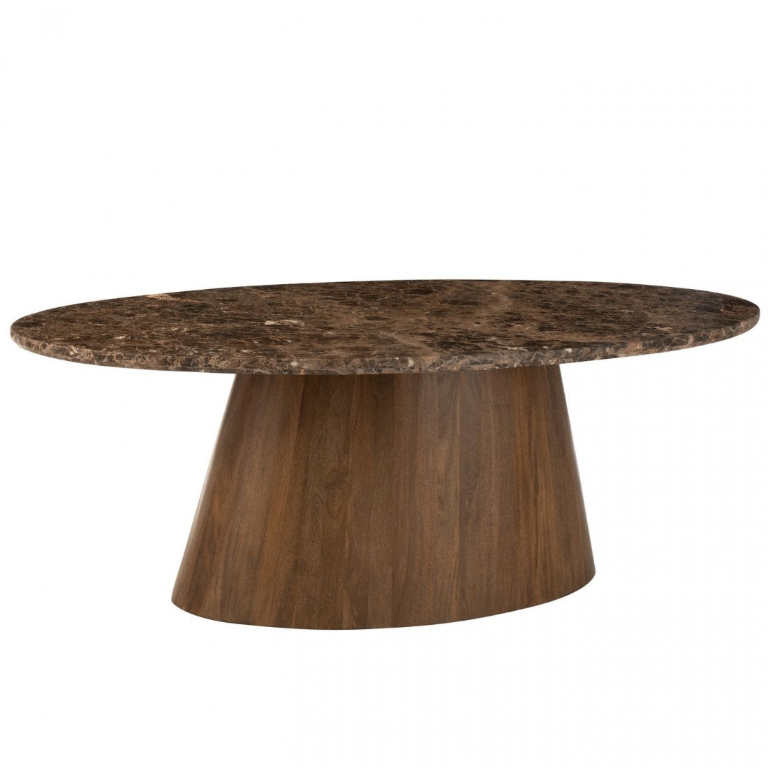 Tavolo ovale marmo/legno di mango marrone J-Line