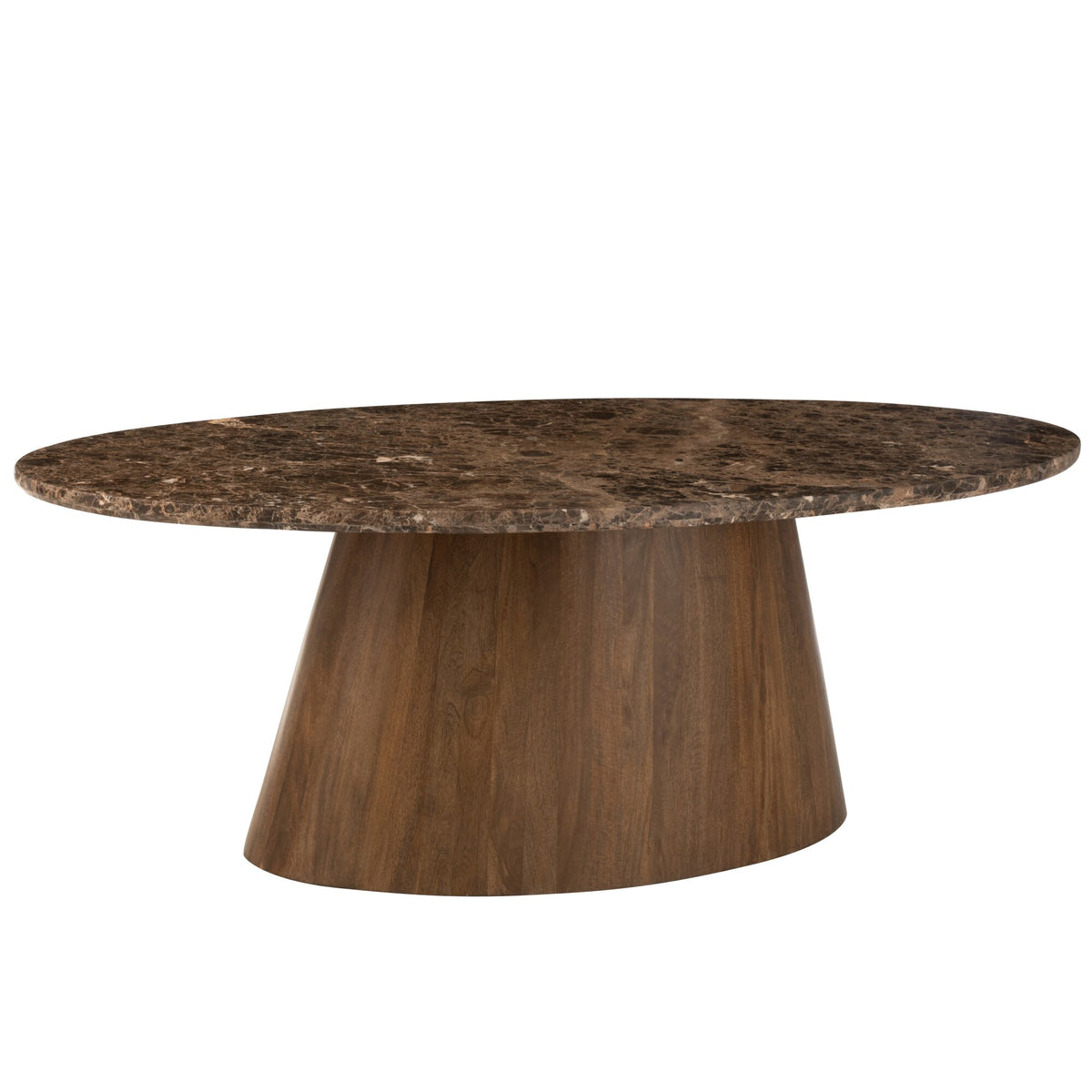 Tavolo ovale marmo/legno di mango marrone J-Line