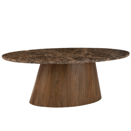Tavolo ovale marmo/legno di mango marrone J-Line
