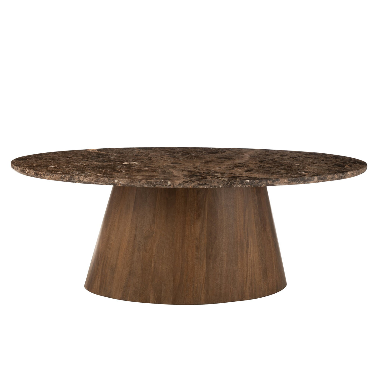 Tavolo ovale marmo/legno di mango marrone J-Line