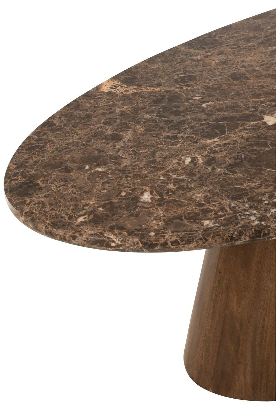 Tavolo ovale marmo/legno di mango marrone J-Line
