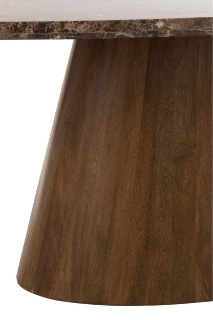 Tavolo ovale marmo/legno di mango marrone J-Line
