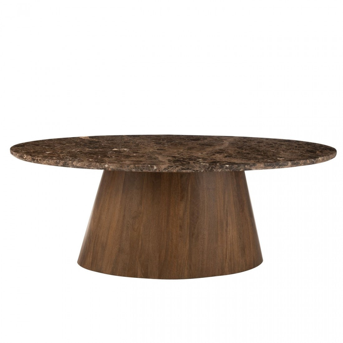 Tavolo ovale marmo/legno di mango marrone J-Line