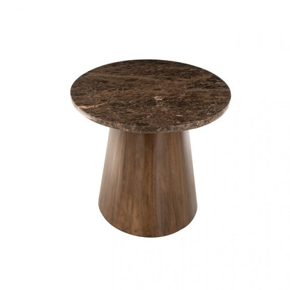 Tavolo ovale marmo/legno di mango marrone J-Line