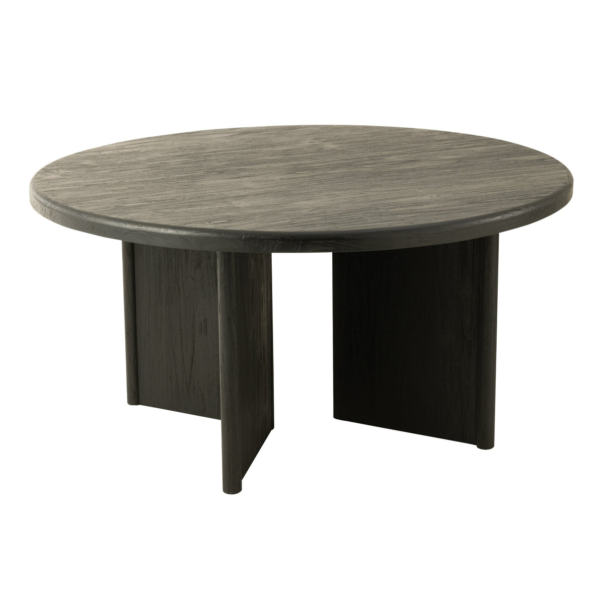 Tavolo Rotondo in Legno di Teak Nero J-Line
