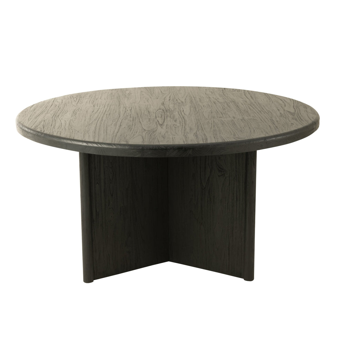 Tavolo Rotondo in Legno di Teak Nero J-Line