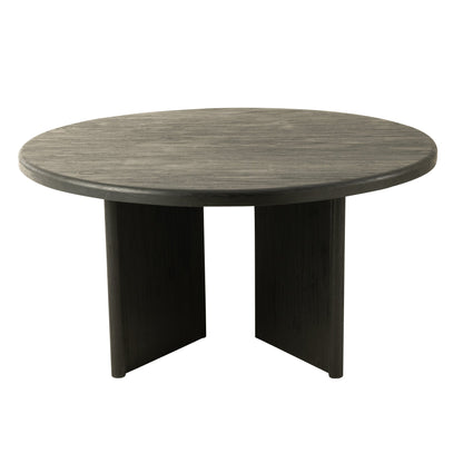 Tavolo Rotondo in Legno di Teak Nero J-Line