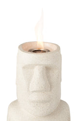 Tafelhaard Bio-Ethanol Moai Grijs 28x22x65cm - Tafelhaard - J-Line - livinglovely.nl