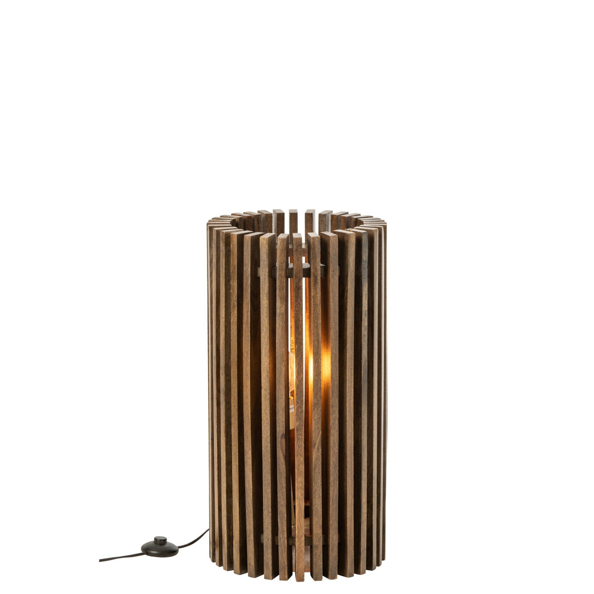 Lampada da tavolo in legno di mango scanalato marrone scuro J-Line