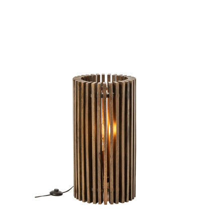 Lampada da tavolo in legno di mango scanalato marrone scuro J-Line