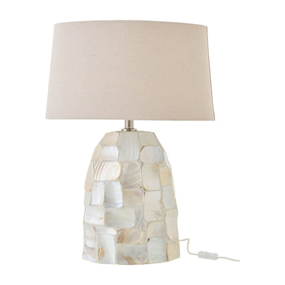 Lampada da tavolo Effetto perla Conchiglia Bianco sporco/Beige chiaro J-Line