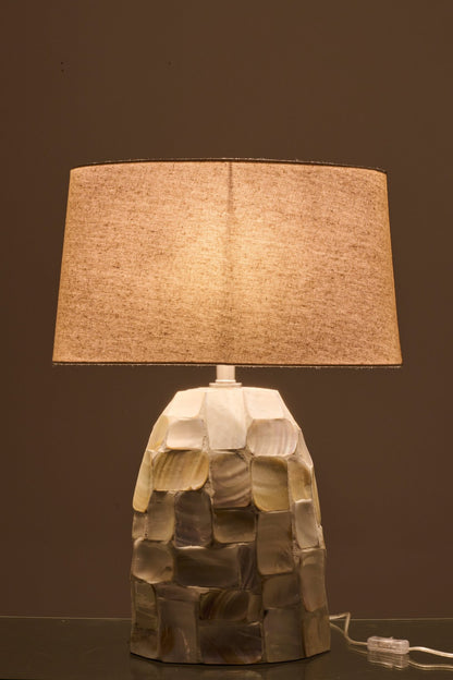 Lampada da tavolo Effetto perla Conchiglia Bianco sporco/Beige chiaro J-Line