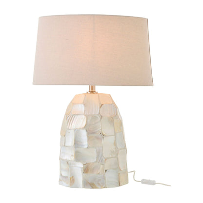 Lampada da tavolo Effetto perla Conchiglia Bianco sporco/Beige chiaro J-Line