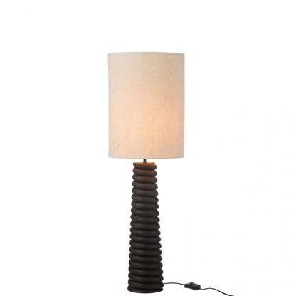 Tafellamp Schroefdraad Ailanthus Hout Zwart/Grijs H85cm J-Line