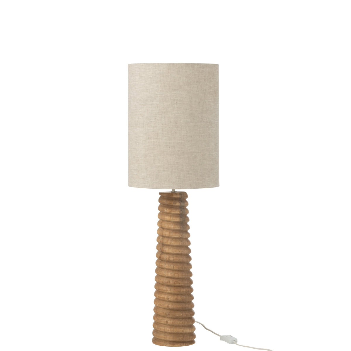 Lampada da tavolo con attacco a vite in legno grigio naturale J-Line