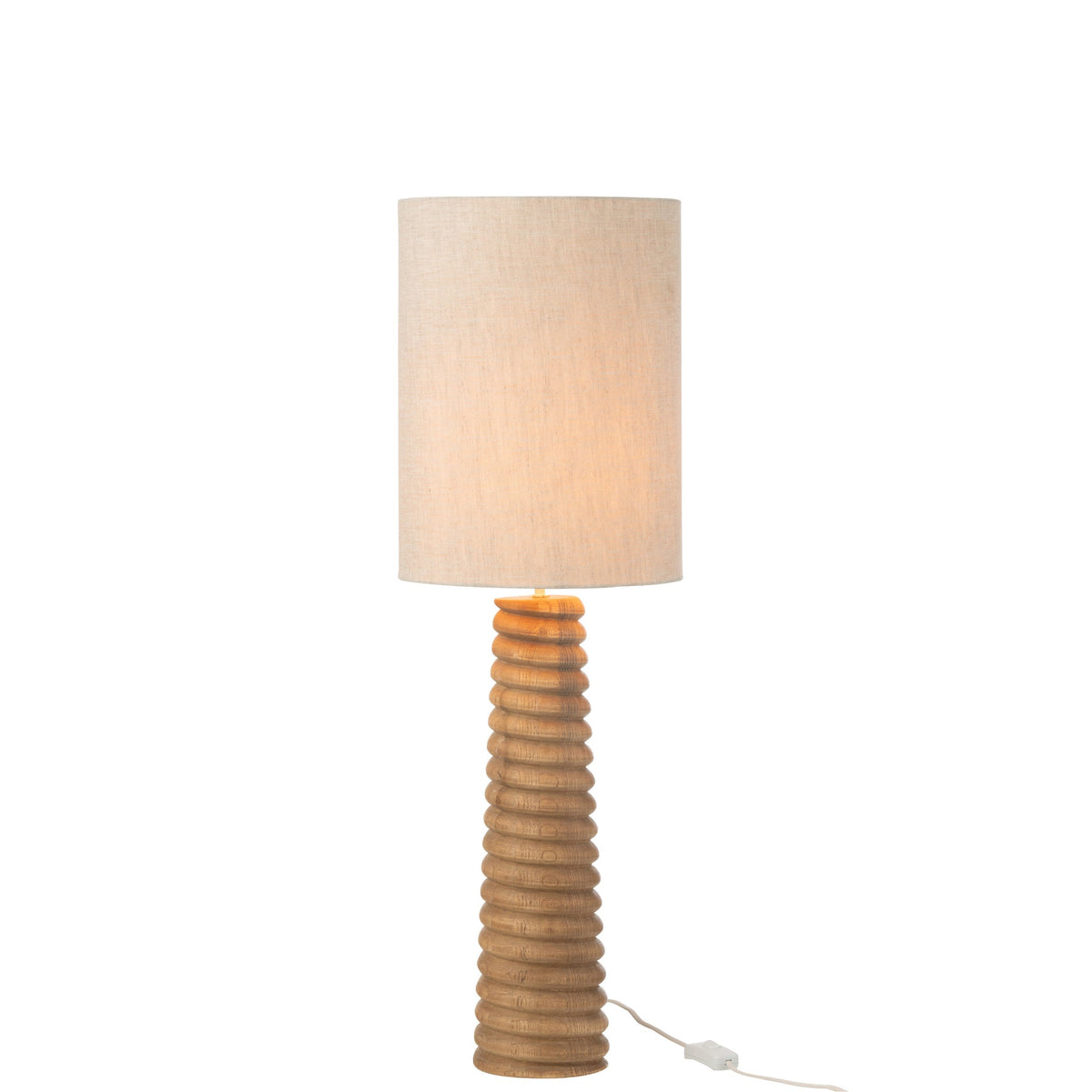 Lampada da tavolo con attacco a vite in legno grigio naturale J-Line