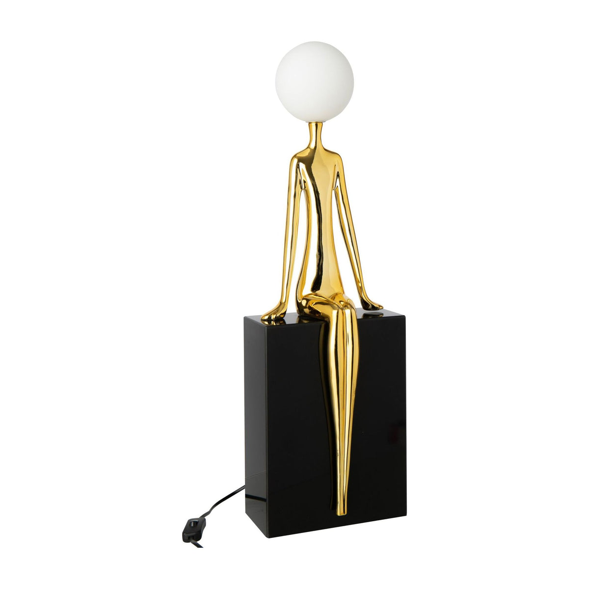 Lampada da tavolo Silhouette Seduta Metallo Oro/Nero J-Line