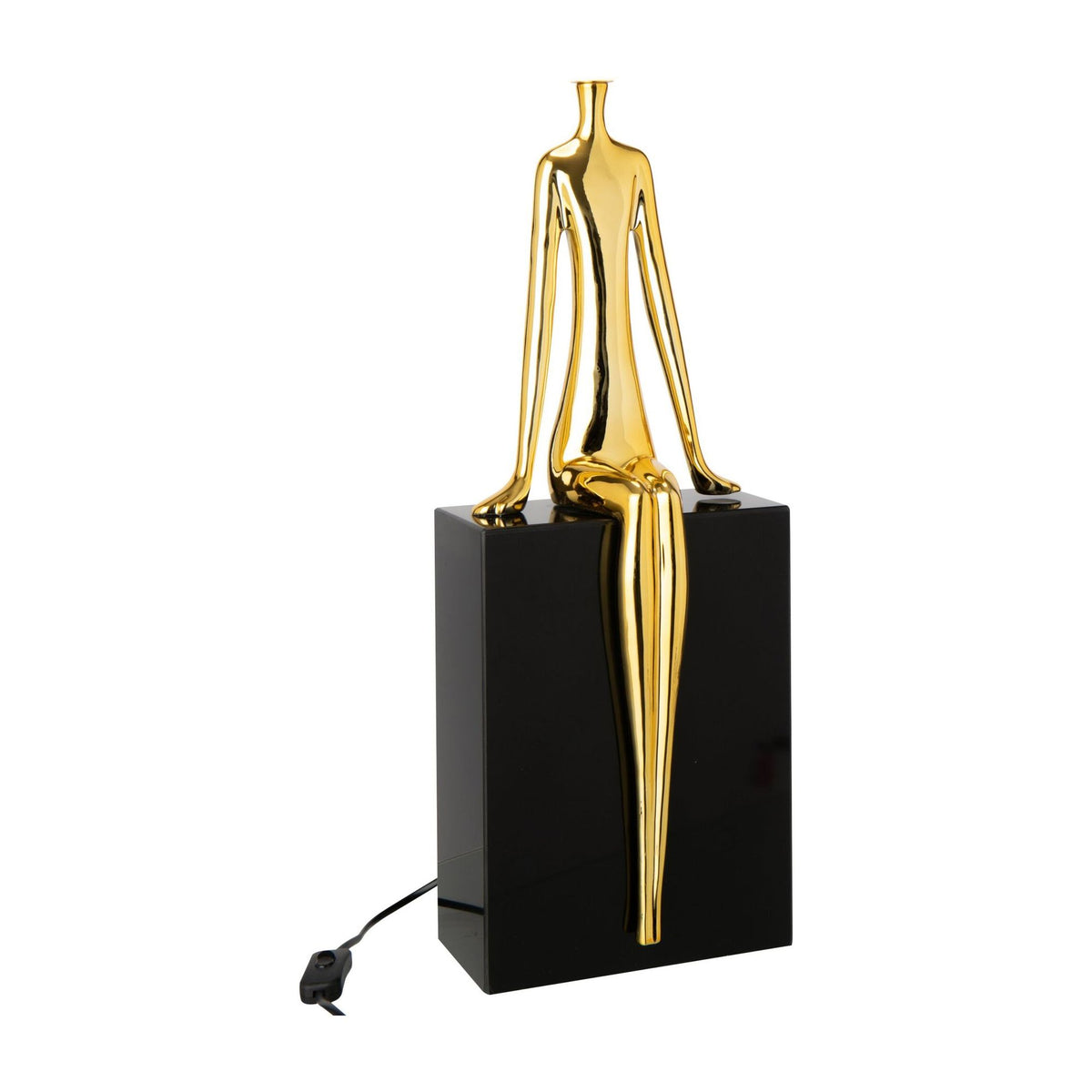 Lampada da tavolo Silhouette Seduta Metallo Oro/Nero J-Line