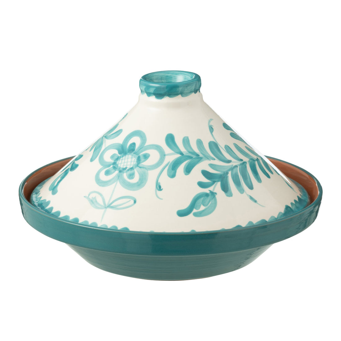 Tagine Granada Motivo Aqua/Bianco Ceramica J-Line