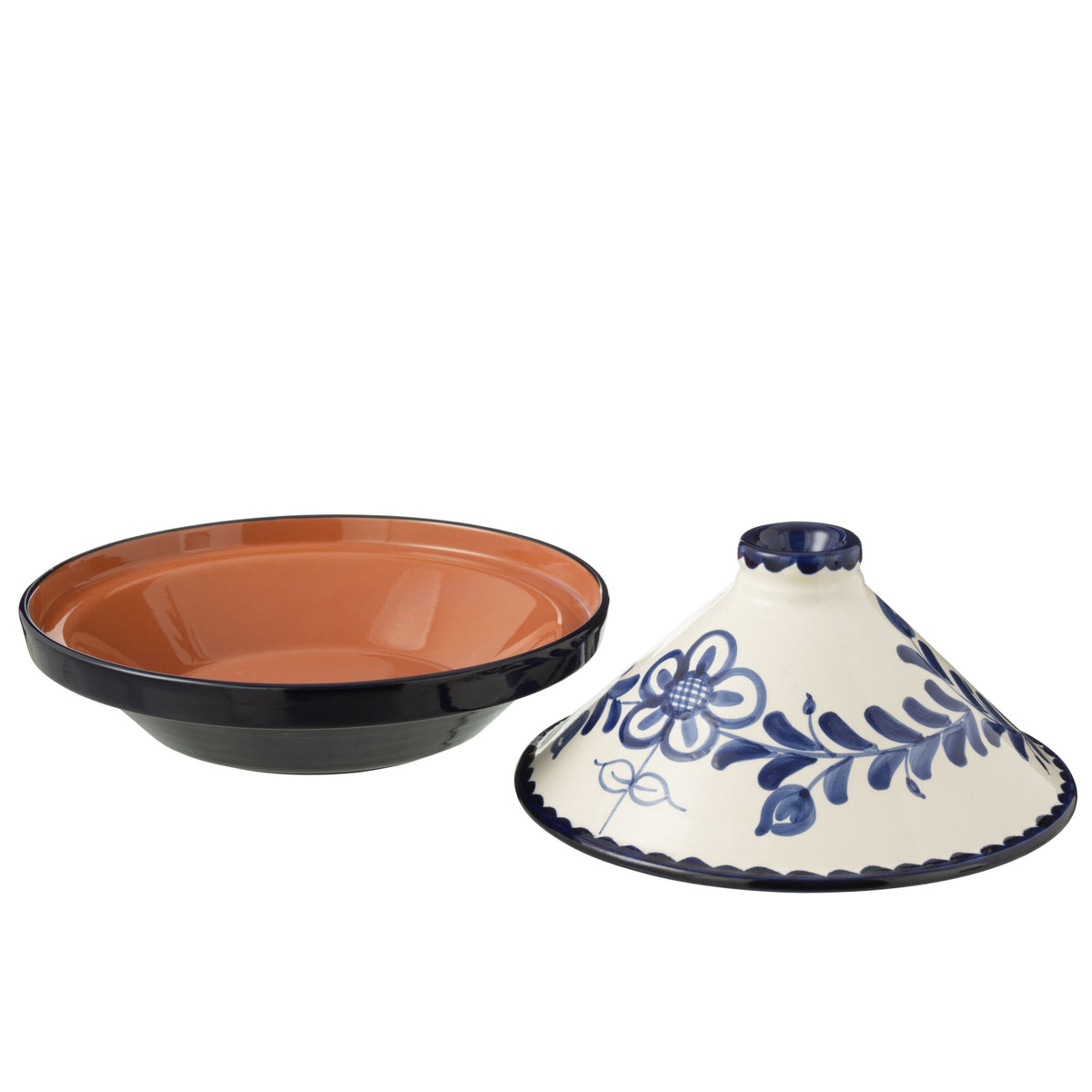 Tagine Motivo Granada Blu Cobalto/Bianco Ceramica J-Line