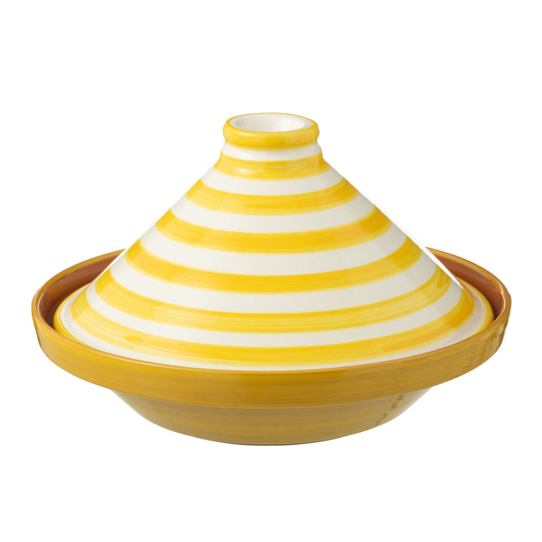 Tagine Granada Righe Giallo/Bianco Ceramica J-Line