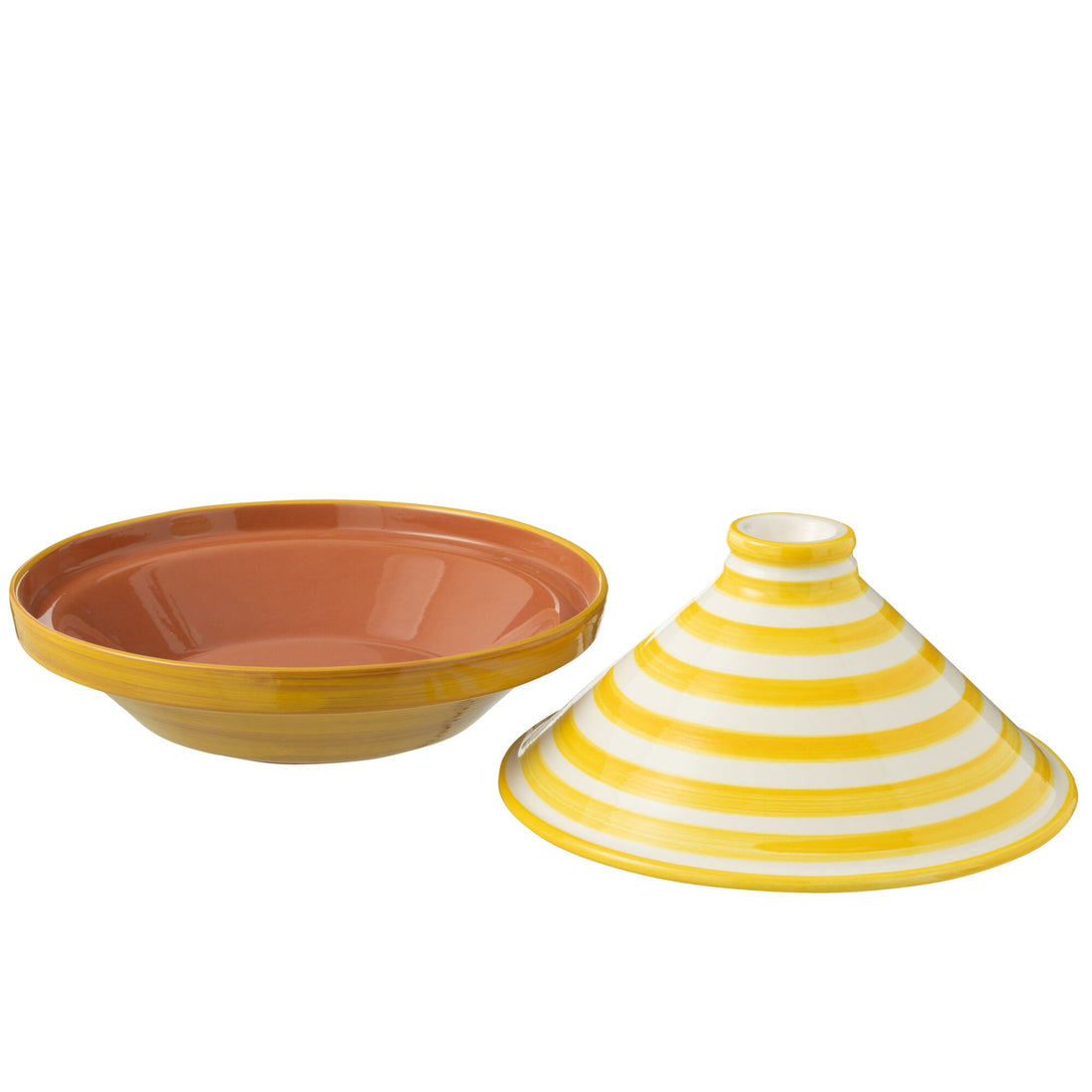 Tagine Granada Righe Giallo/Bianco Ceramica J-Line