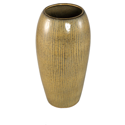 Tamica Dark Brown Ceramic Pot S van PTMD, detail van de gladde donkerbruine keramiekafwerking
