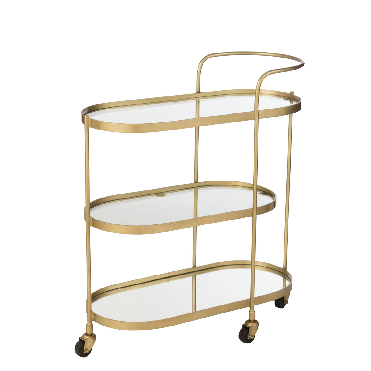 Trolley Ovale Metallo/Specchio Oro J-Line