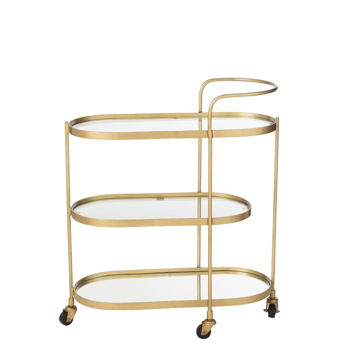 Trolley Ovale Metallo/Specchio Oro J-Line