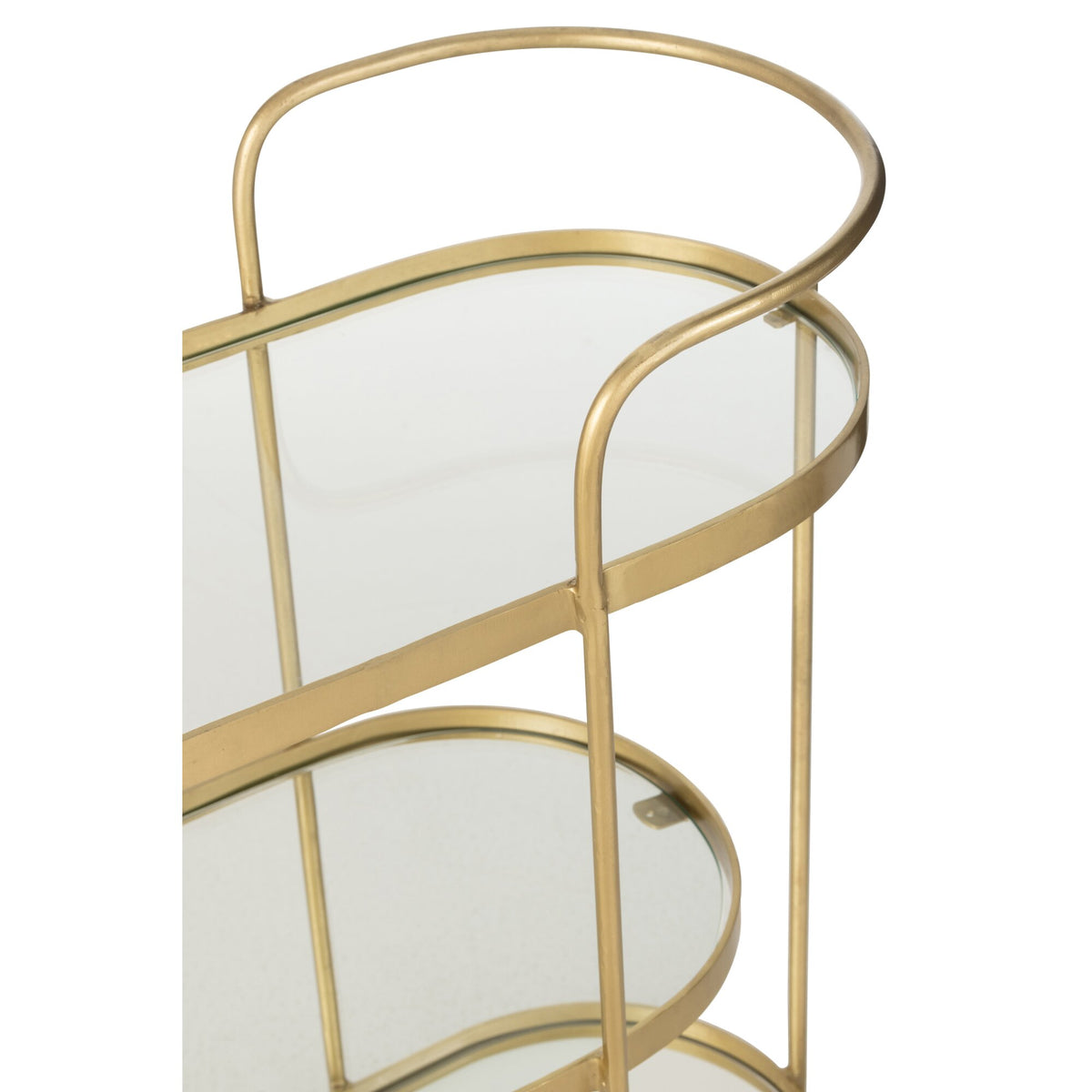 Trolley Ovale Metallo/Specchio Oro J-Line