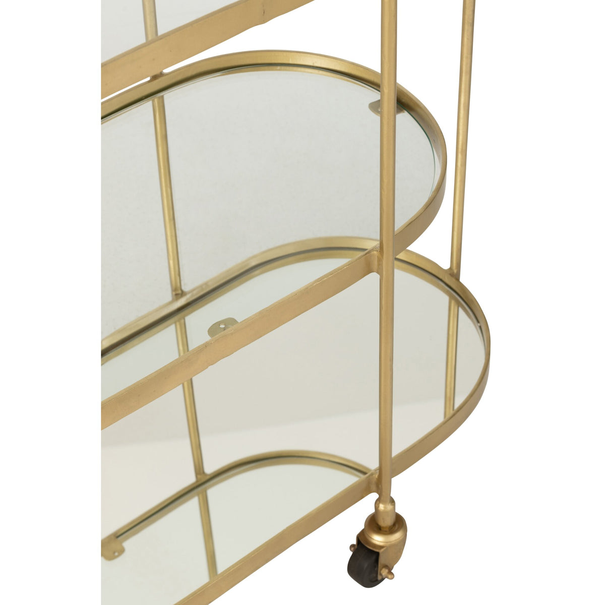 Trolley Ovale Metallo/Specchio Oro J-Line