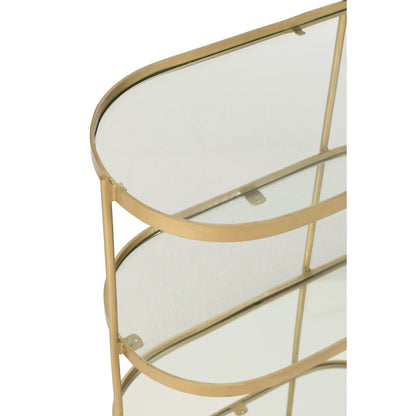 Trolley Ovale Metallo/Specchio Oro J-Line