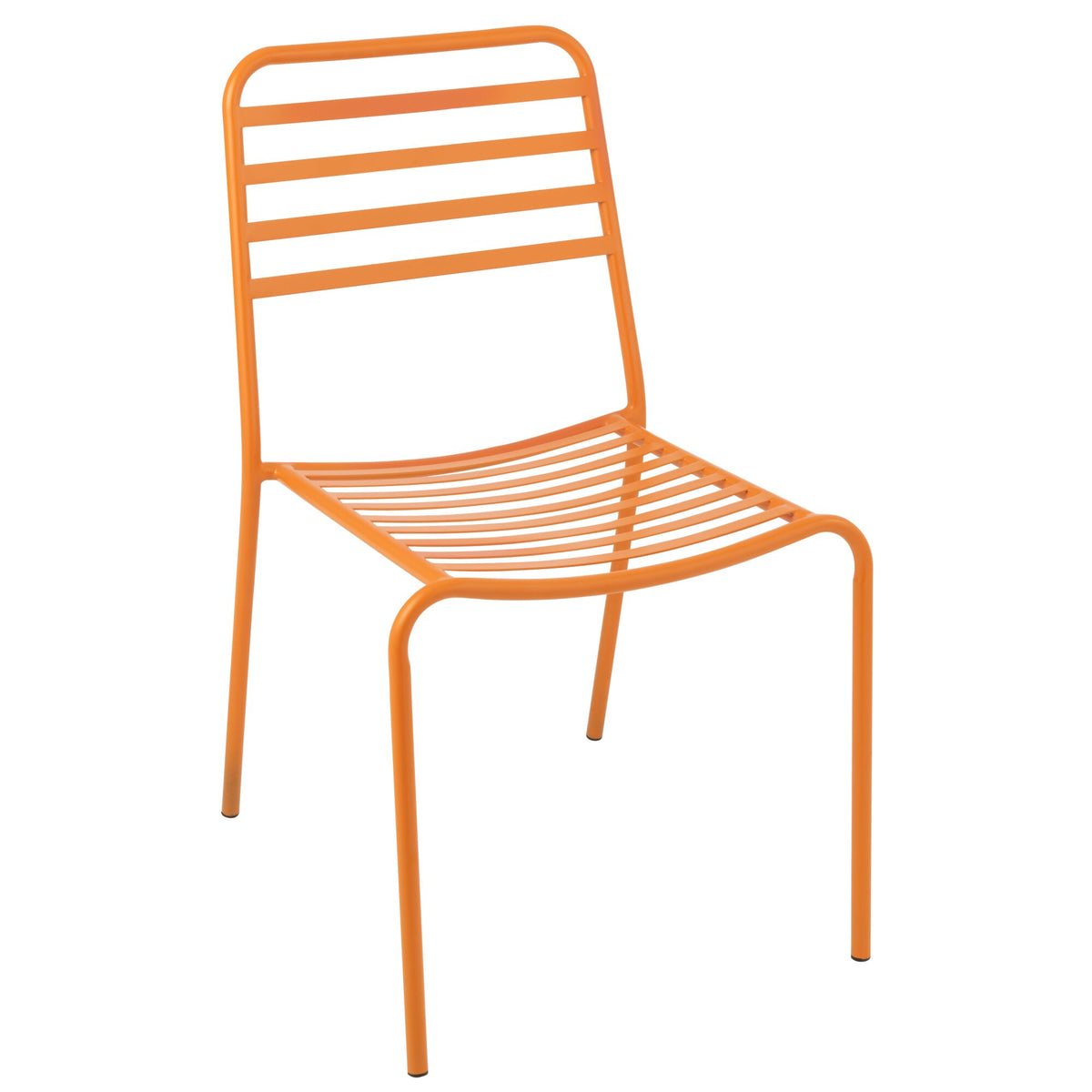 Sedia da giardino in metallo a righe arancioni J-Line
