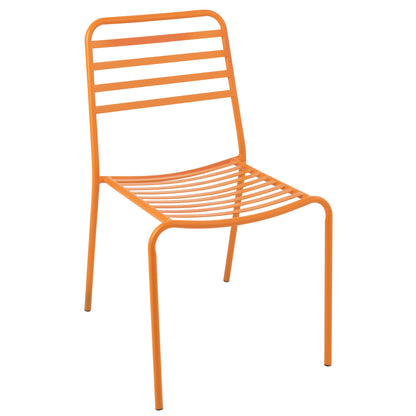 Sedia da giardino in metallo a righe arancioni J-Line