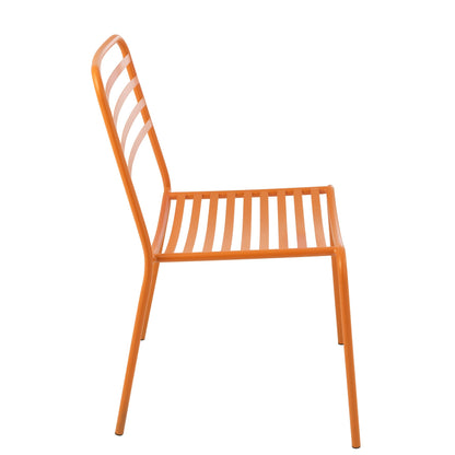 Sedia da giardino in metallo a righe arancioni J-Line