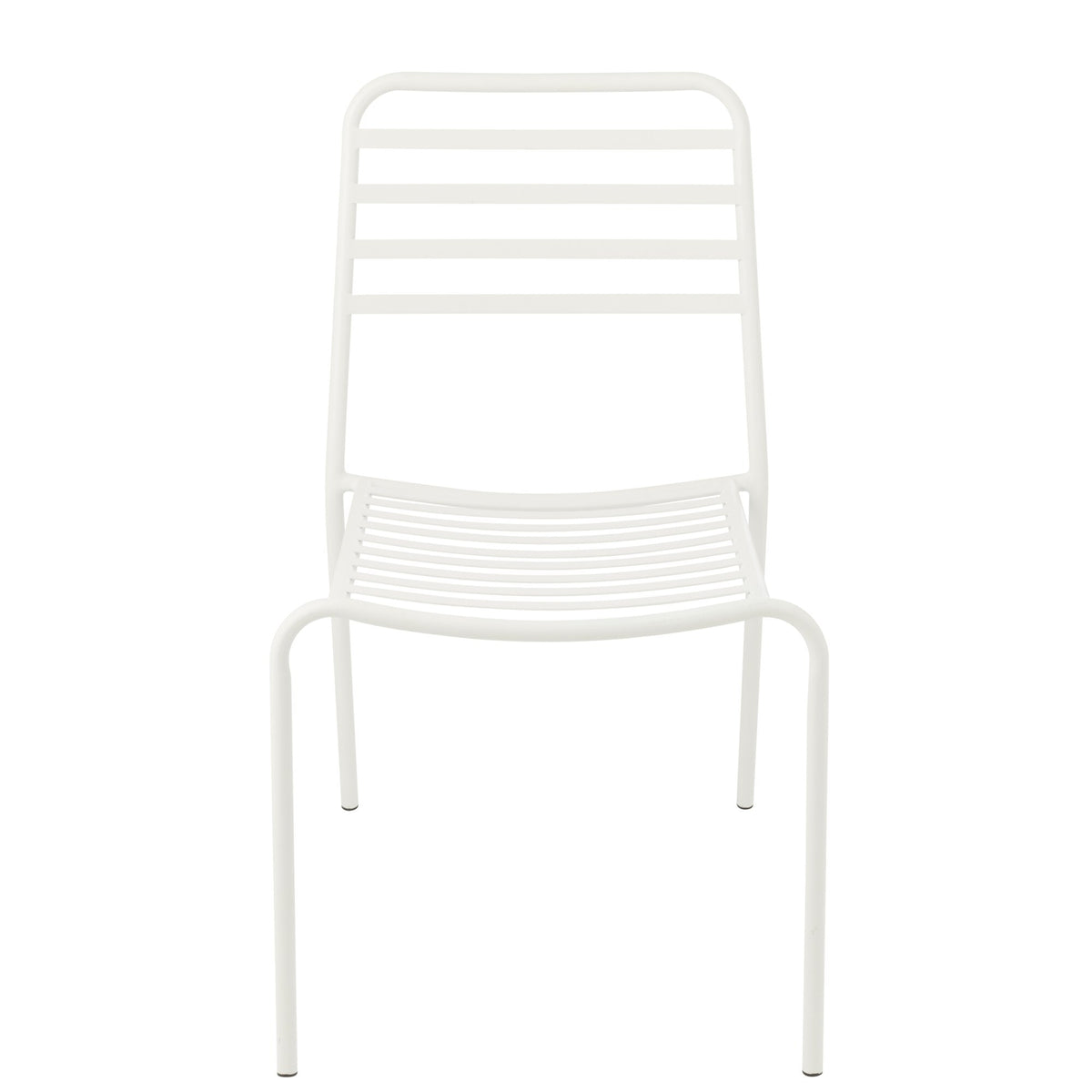 Sedia da giardino in metallo a righe bianche J-Line