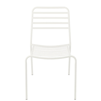 Sedia da giardino in metallo a righe bianche J-Line