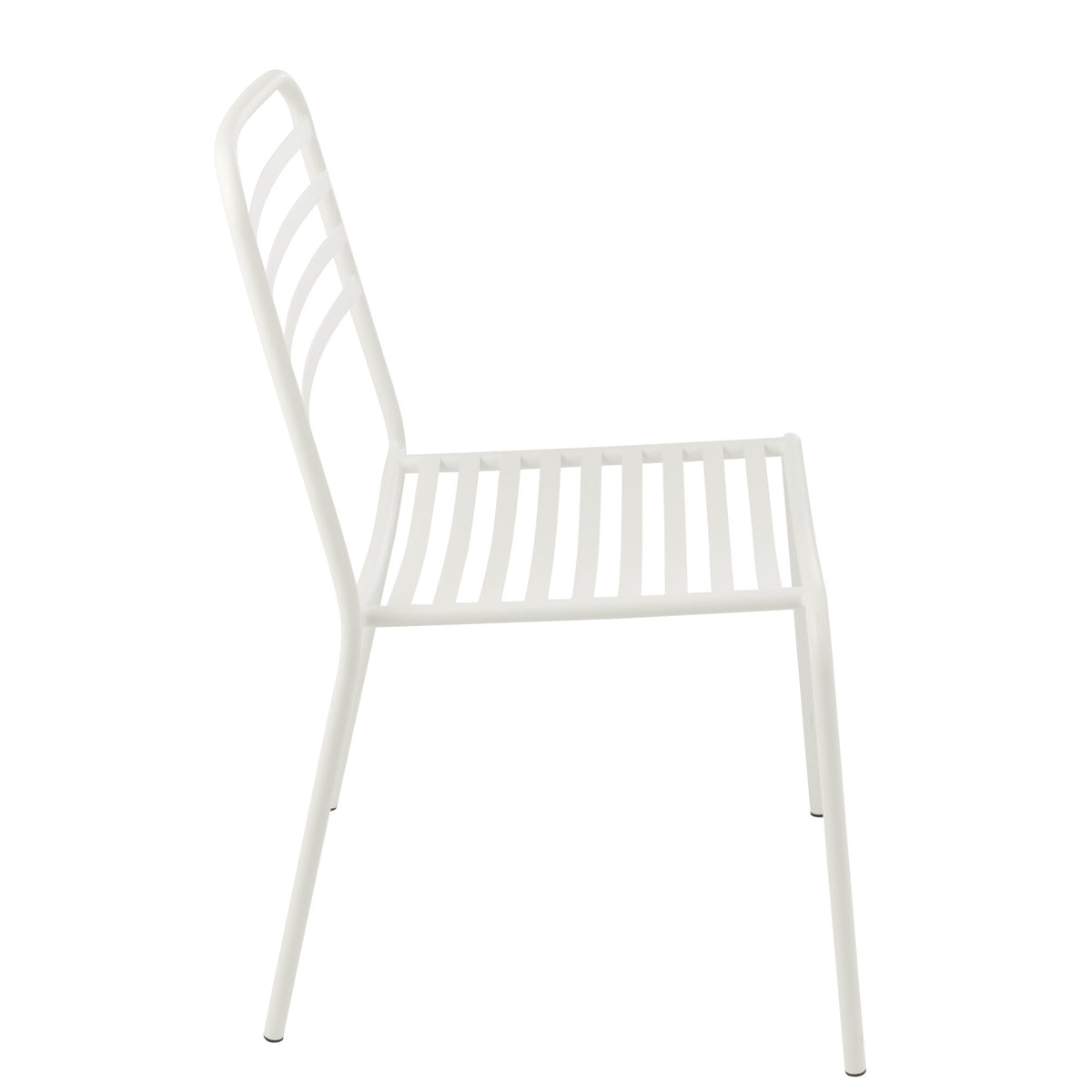 Sedia da giardino in metallo a righe bianche J-Line