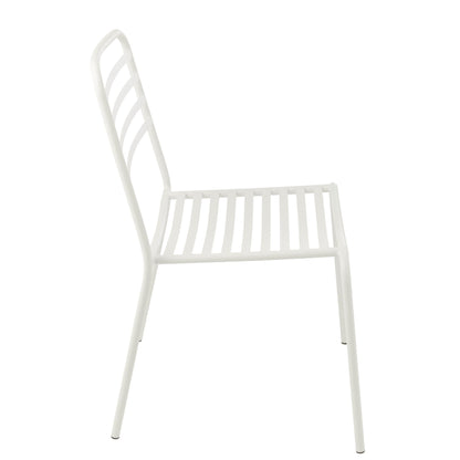 Sedia da giardino in metallo a righe bianche J-Line