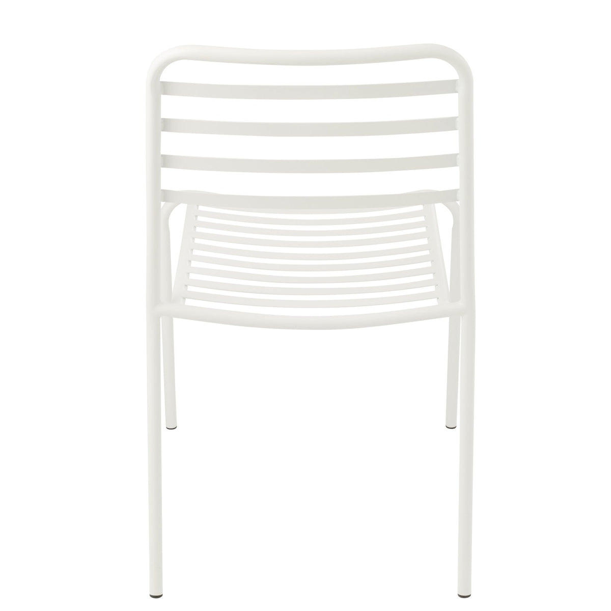 Sedia da giardino in metallo a righe bianche J-Line