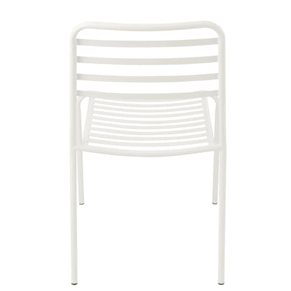 Sedia da giardino in metallo a righe bianche J-Line