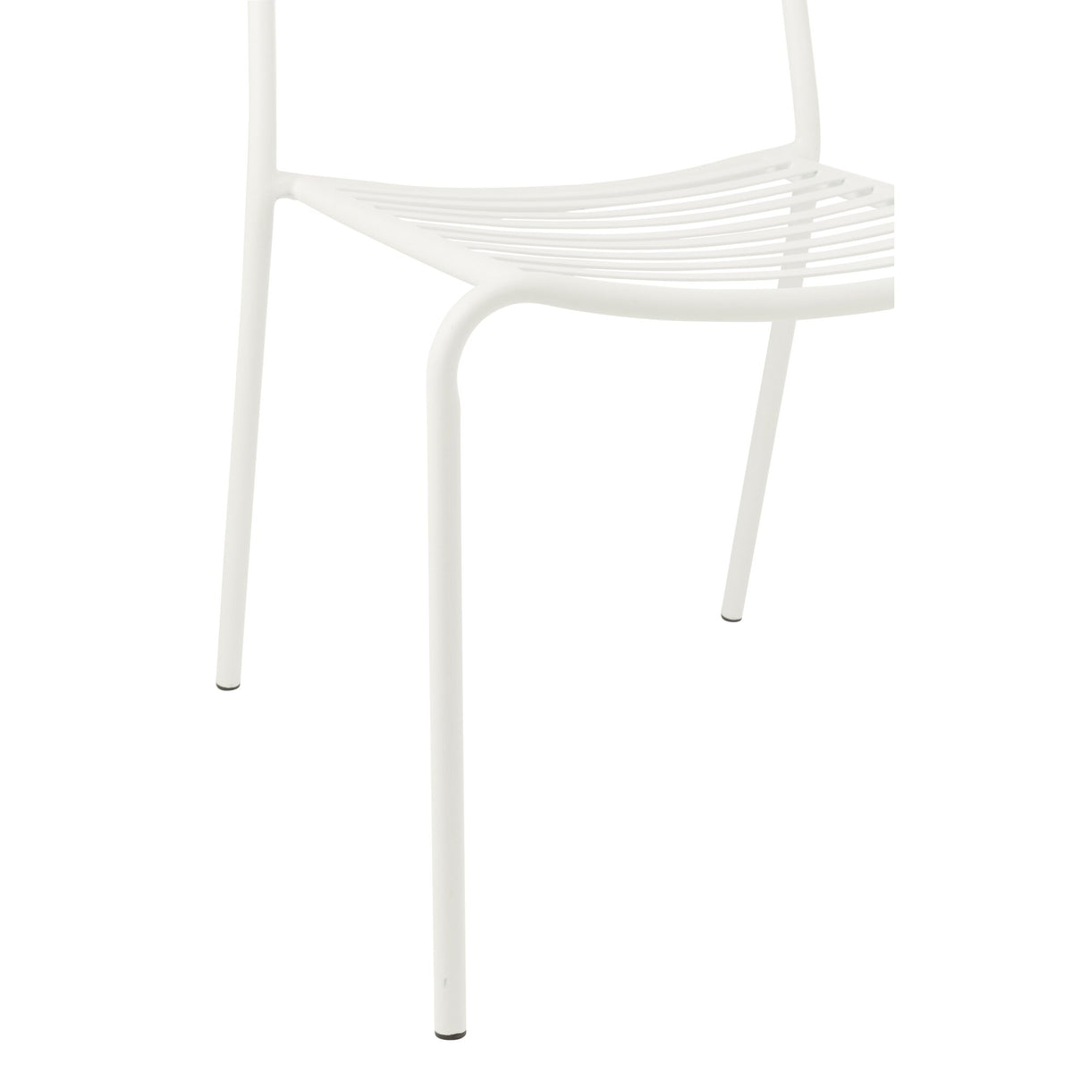 Sedia da giardino in metallo a righe bianche J-Line