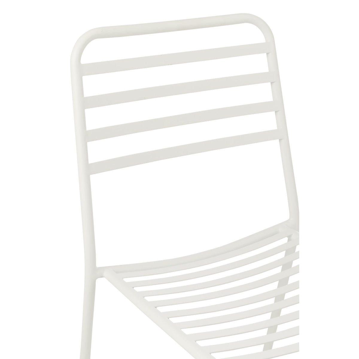 Sedia da giardino in metallo a righe bianche J-Line