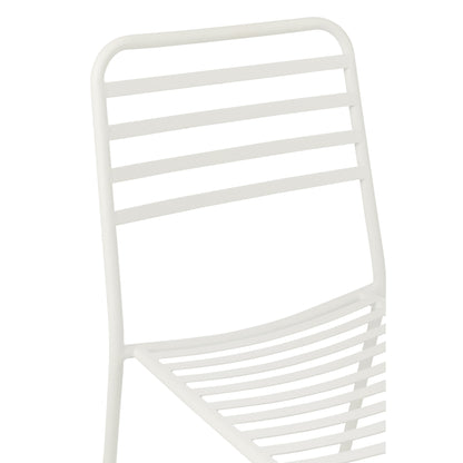 Sedia da giardino in metallo a righe bianche J-Line