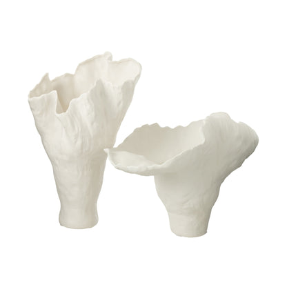 Vaso Corolla Largo Ceramica Bianco J-Line